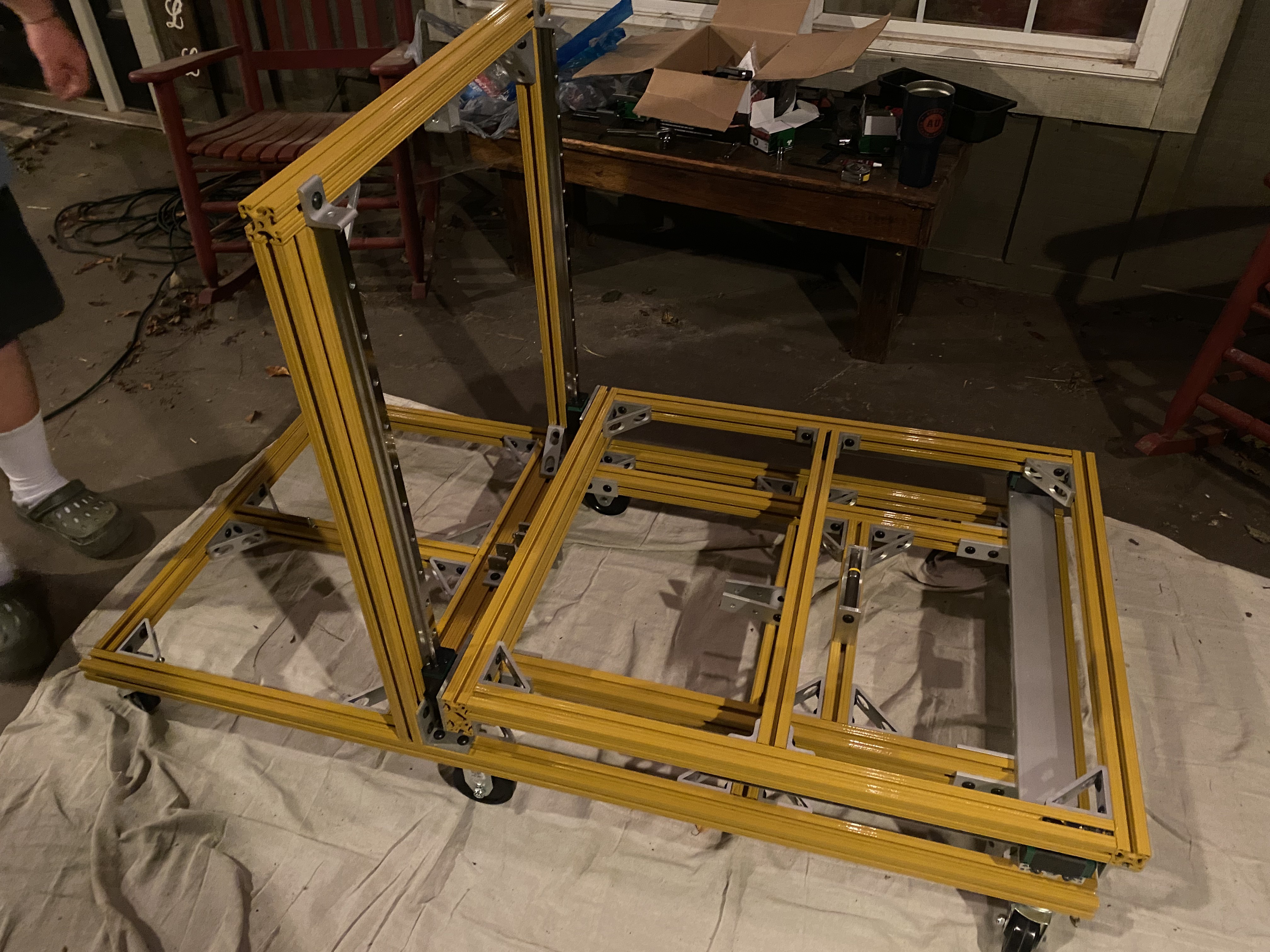 Tool cart during mid-assembly