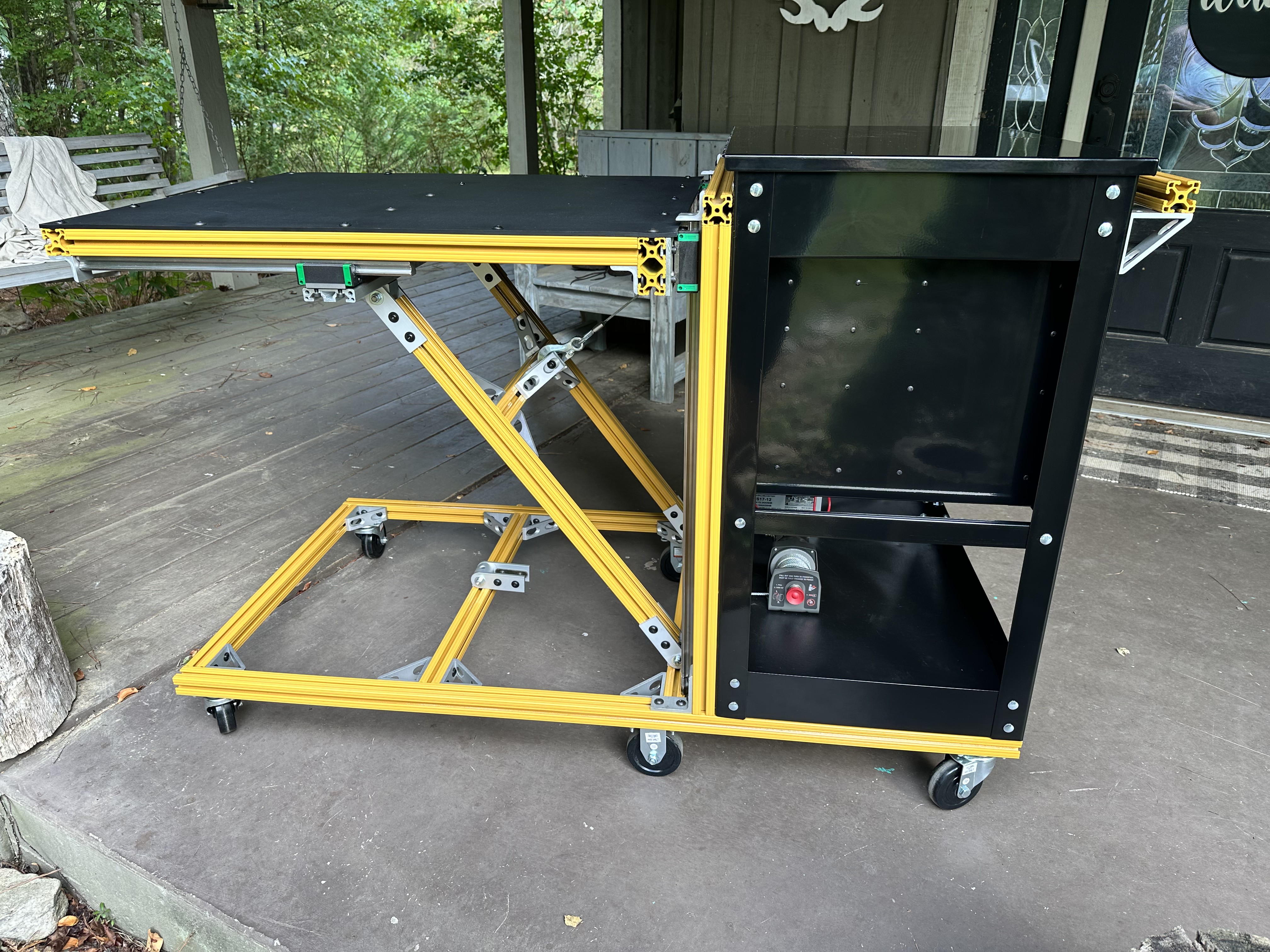 Side view of the tool cart