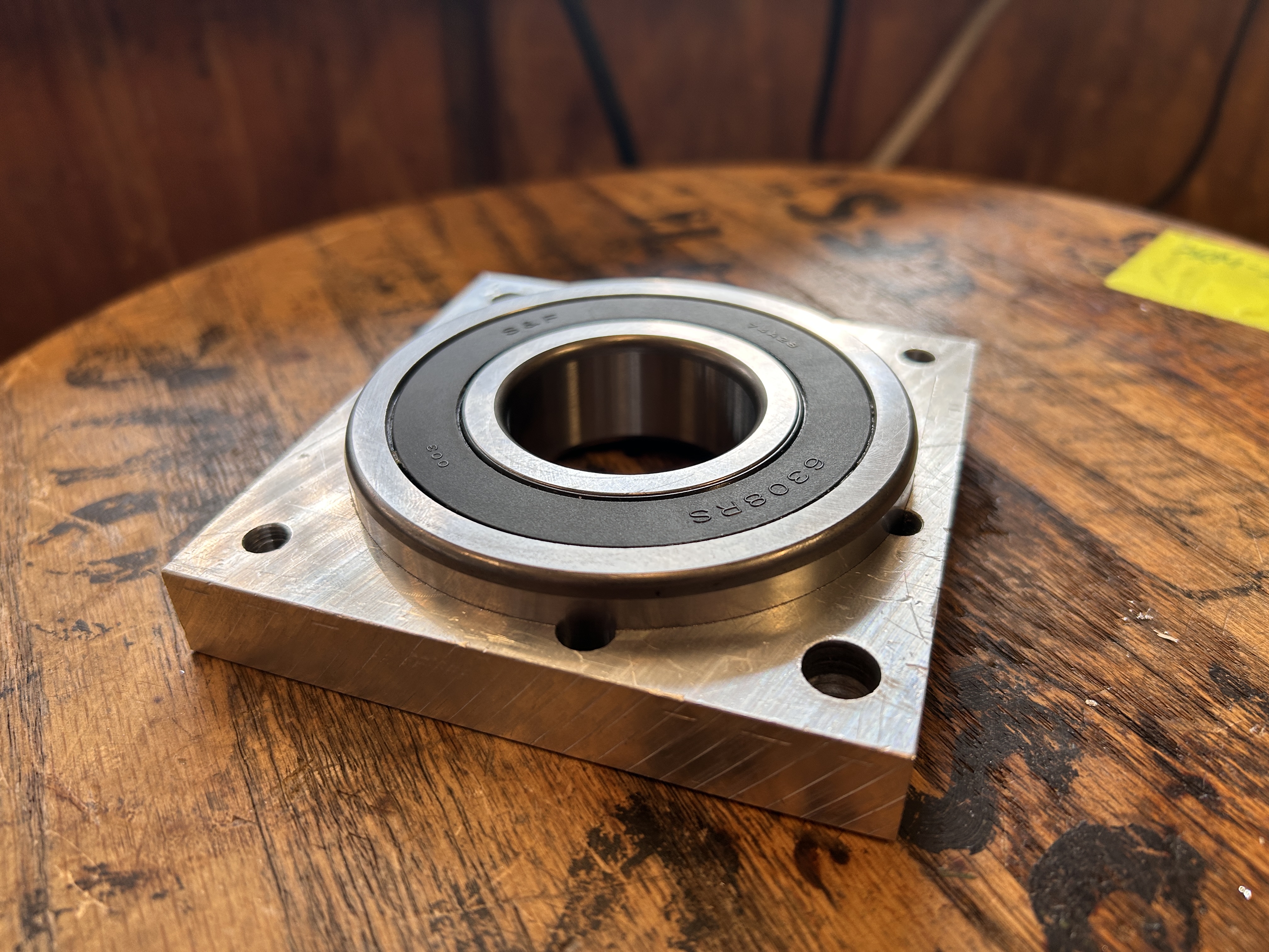 CNC-machined section of the custom merry-go-round bearing